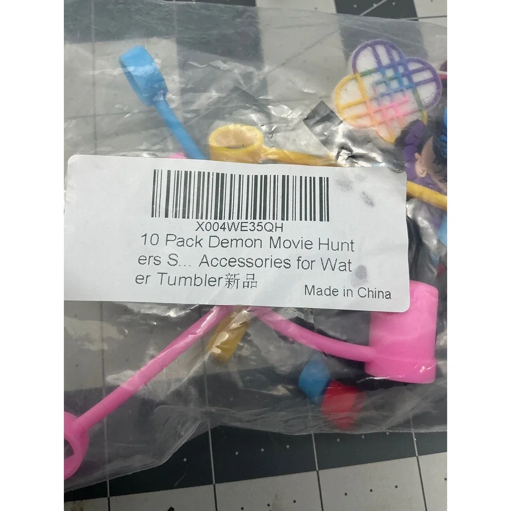 10 Pack Anime Silicone Straw Toppers for 30/40oz Tumblers Multicolor